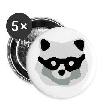 rogue racoon - Lot de 5 grands badges (56 mm) - blanc - Devant