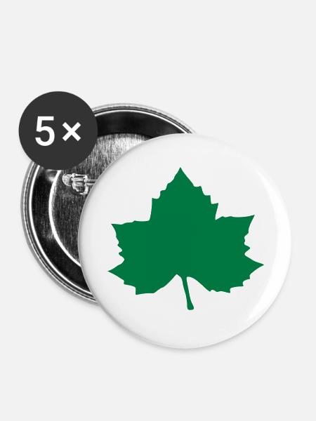 Ahornblatt - Buttons groß 56 mm (5er Pack) - Weiß
