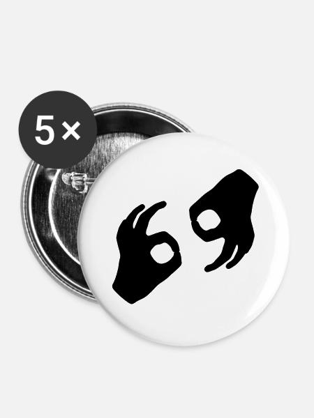 Mains 69 - Buttons groß 56 mm (5er Pack) - Weiß