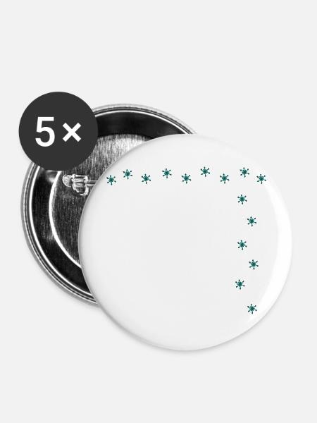 Snowflake Starglitter - Buttons groß 56 mm (5er Pack) - Weiß