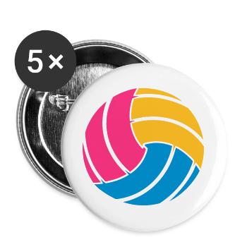 Volleyball - Buttons large 2.2''/56 mm (5-pack) - white - Front