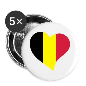 Belgian heart - Buttons large 2.2''/56 mm (5-pack) - white - Front