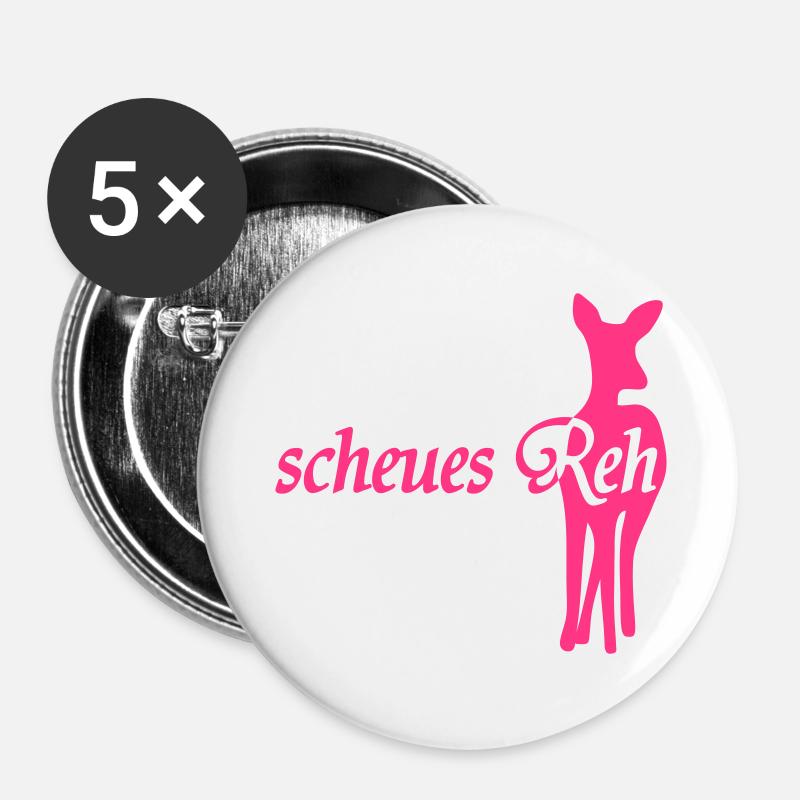 scheues_reh - Buttons large 2.2''/56 mm (5-pack) - white