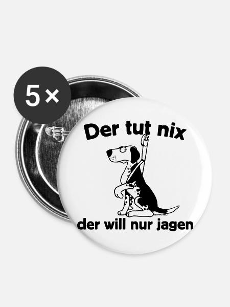 Tut nix - jagen - Buttons groß 56 mm (5er Pack) - Weiß