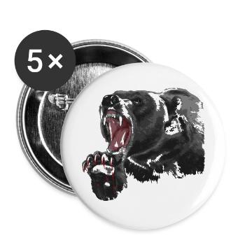 Ours - Lot de 5 grands badges (56 mm) - blanc - Devant