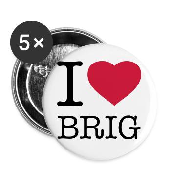 I LOVE BRIG - Buttons large 2.2''/56 mm (5-pack) - white - Front