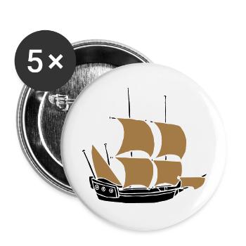 ship - Buttons large 2.2''/56 mm (5-pack) - white - Front