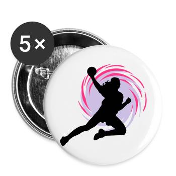 Eddy handball - Lot de 5 grands badges (56 mm) - blanc - Devant