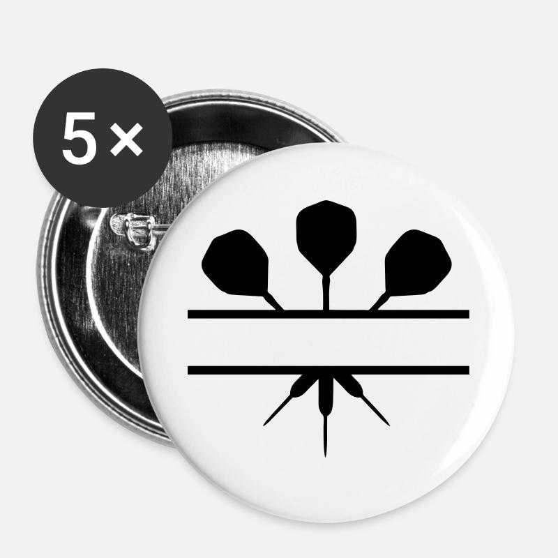Dart - Buttons groß 56 mm (5er Pack) - Weiß