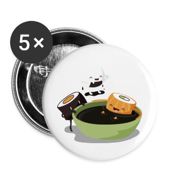Sushi Bath - Buttons large 2.2''/56 mm (5-pack) - white - Front