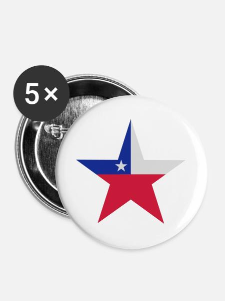 Chilenische Sterne - Buttons groß 56 mm (5er Pack) - Weiß