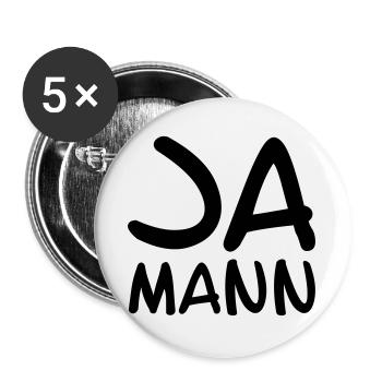 Ja Mann - Buttons groß 56 mm (5er Pack) - Weiß - Vorne