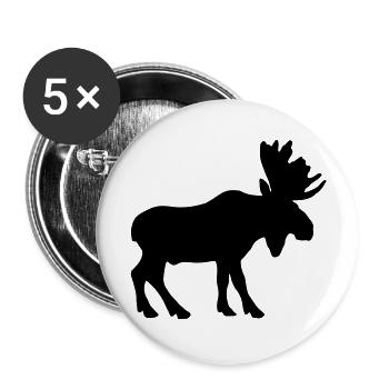 moose animal - Buttons large 2.2''/56 mm (5-pack) - white - Front