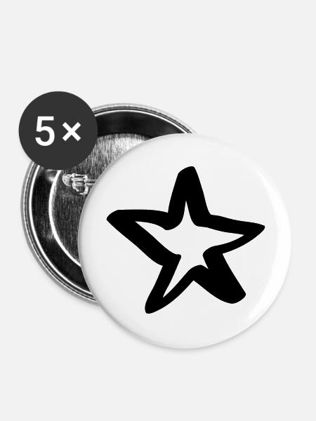 stern - Buttons groß 56 mm (5er Pack) - Weiß
