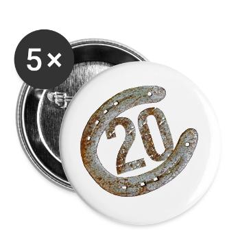 Horseshoe - 20 years - Buttons large 2.2''/56 mm (5-pack) - white - Front