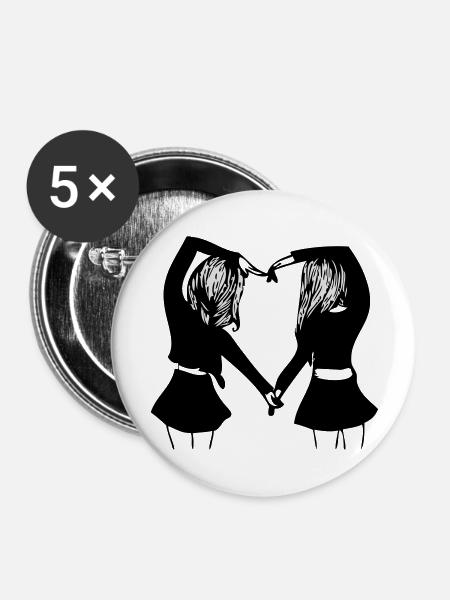 Love! - Buttons groß 56 mm (5er Pack) - Weiß