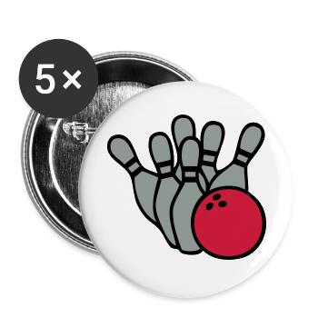 Bowling Logo 03.0 - Buttons groß 56 mm (5er Pack) - Weiß - Vorne