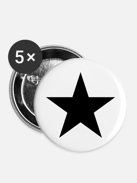 Star Stern - Buttons groß 56 mm (5er Pack) - Weiß