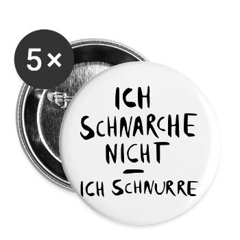 ich schnarche nicht - ich - Buttons groß 56 mm (5er Pack) - Weiß - Vorne