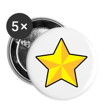 3D Stern | 3D Star | Dimension - Lot de 5 grands badges (56 mm) - blanc - Devant