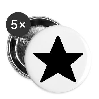 stern - Buttons groß 56 mm (5er Pack) - Weiß - Vorne