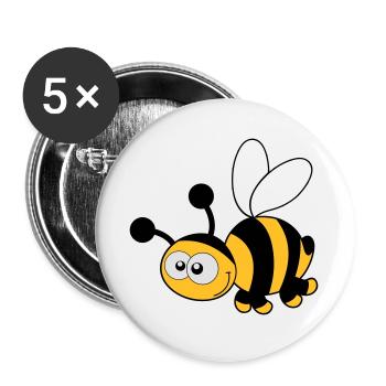 Bee - Bee - Honey - Buttons large 2.2''/56 mm (5-pack) - white - Front