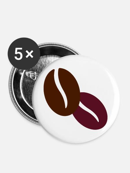 Kaffee - Buttons groß 56 mm (5er Pack) - Weiß