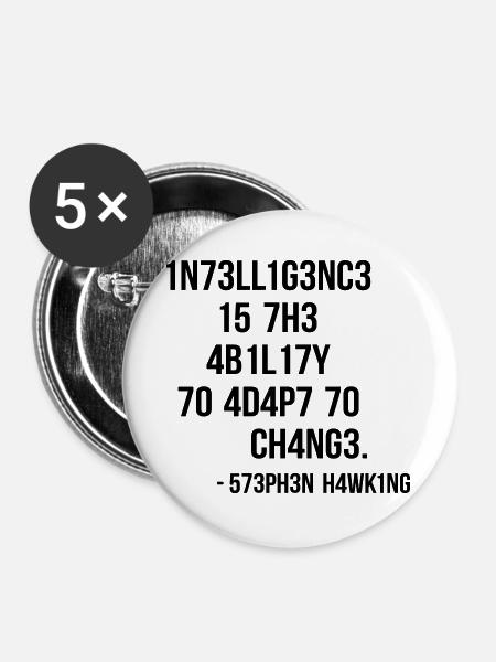 nerd & geek shirt: leetspeak - Buttons groß 56 mm (5er Pack) - Weiß