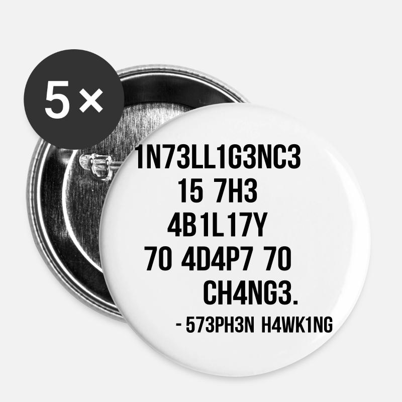 nerd & geek shirt: leetspeak - Buttons groß 56 mm (5er Pack) - Weiß