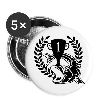 PecheurPoisson - Lot de 5 grands badges (56 mm) - blanc - Devant