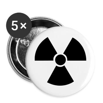 Atom Zeichen - Buttons groß 56 mm (5er Pack) - Weiß - Vorne