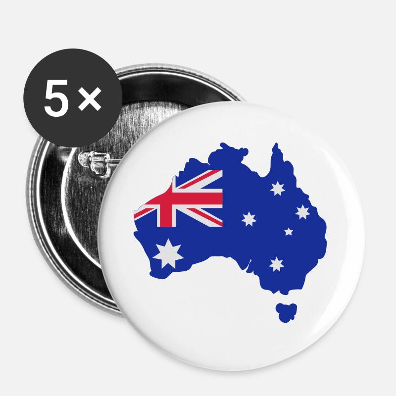Australia - Buttons large 2.2''/56 mm (5-pack) - white