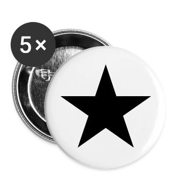 Stern - Buttons groß 56 mm (5er Pack) - Weiß - Vorne