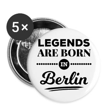 legends are born in Berlin Geburtstag Geschenk - Buttons groß 56 mm (5er Pack) - Weiß - Vorne