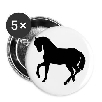 Cute Pony - Buttons large 2.2''/56 mm (5-pack) - white - Front