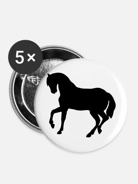 Süßes Pony - Buttons groß 56 mm (5er Pack) - Weiß