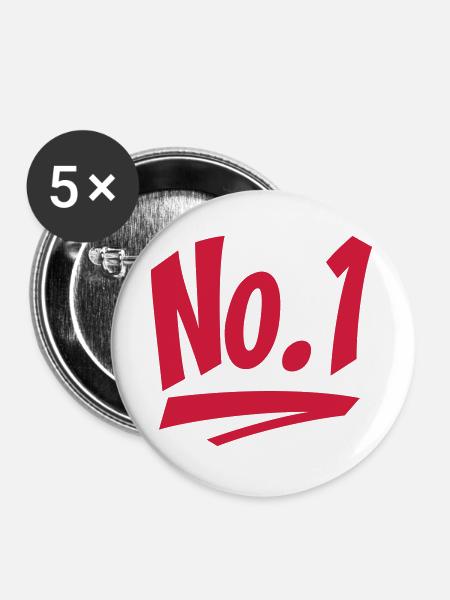No 1 - Buttons groß 56 mm (5er Pack) - Weiß