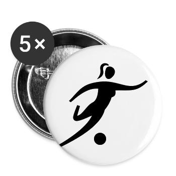 WOMEN'S SOCCER icon - Buttons large 2.2''/56 mm (5-pack) - white - Front