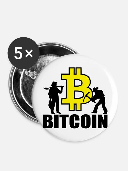 Bitcoin Satoshi Nakamoto - Buttons groß 56 mm (5er Pack) - Weiß