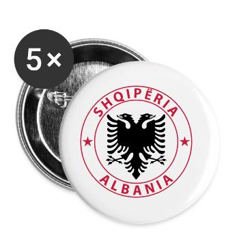 Albania - Buttons groß 56 mm (5er Pack) - Weiß - Vorne