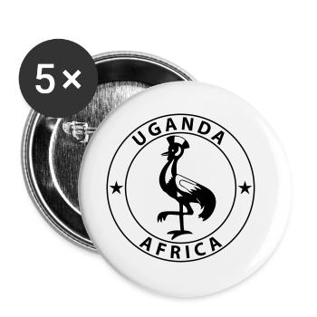 Uganda Design - Buttons large 2.2''/56 mm (5-pack) - white - Front