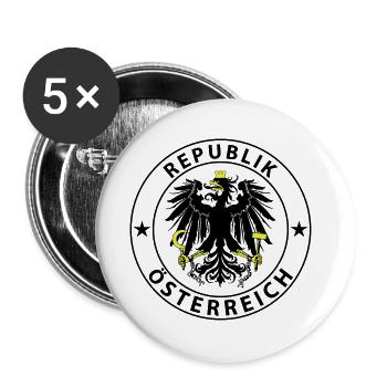 Österreich - Buttons groß 56 mm (5er Pack) - Weiß - Vorne