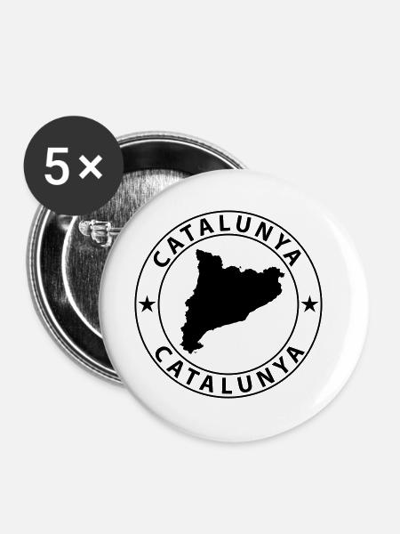 Catalunya - Buttons groß 56 mm (5er Pack) - Weiß