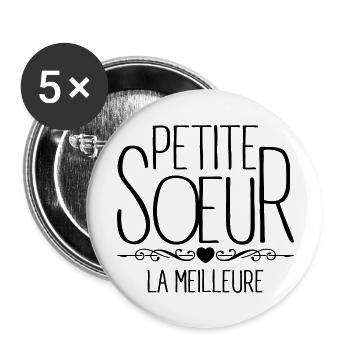 Petite Soeur - Lot de 5 grands badges (56 mm) - blanc - Devant