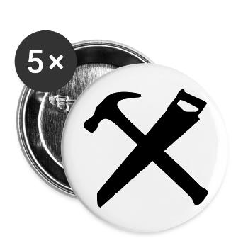 marteau_scie - Lot de 5 grands badges (56 mm) - blanc - Devant
