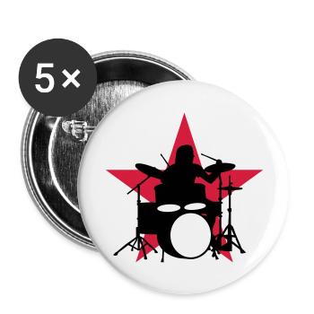 drummer_e_2c - Buttons groß 56 mm (5er Pack) - Weiß - Vorne