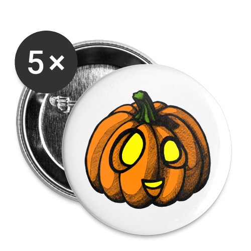 Pumpkin Halloween scribblesirii - Stora knappar 56 mm (5-pack)