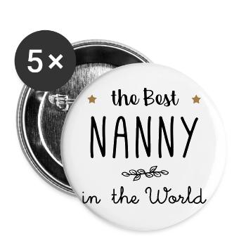 The best nanny in the world - Buttons large 2.2''/56 mm (5-pack) - white - Front