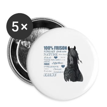 frison - Lot de 5 grands badges (56 mm) - blanc - Devant