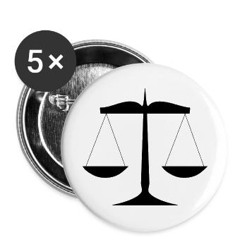 rechtsanwalt anwalt lawyer judge richter law justi - Buttons groß 56 mm (5er Pack) - Weiß - Vorne